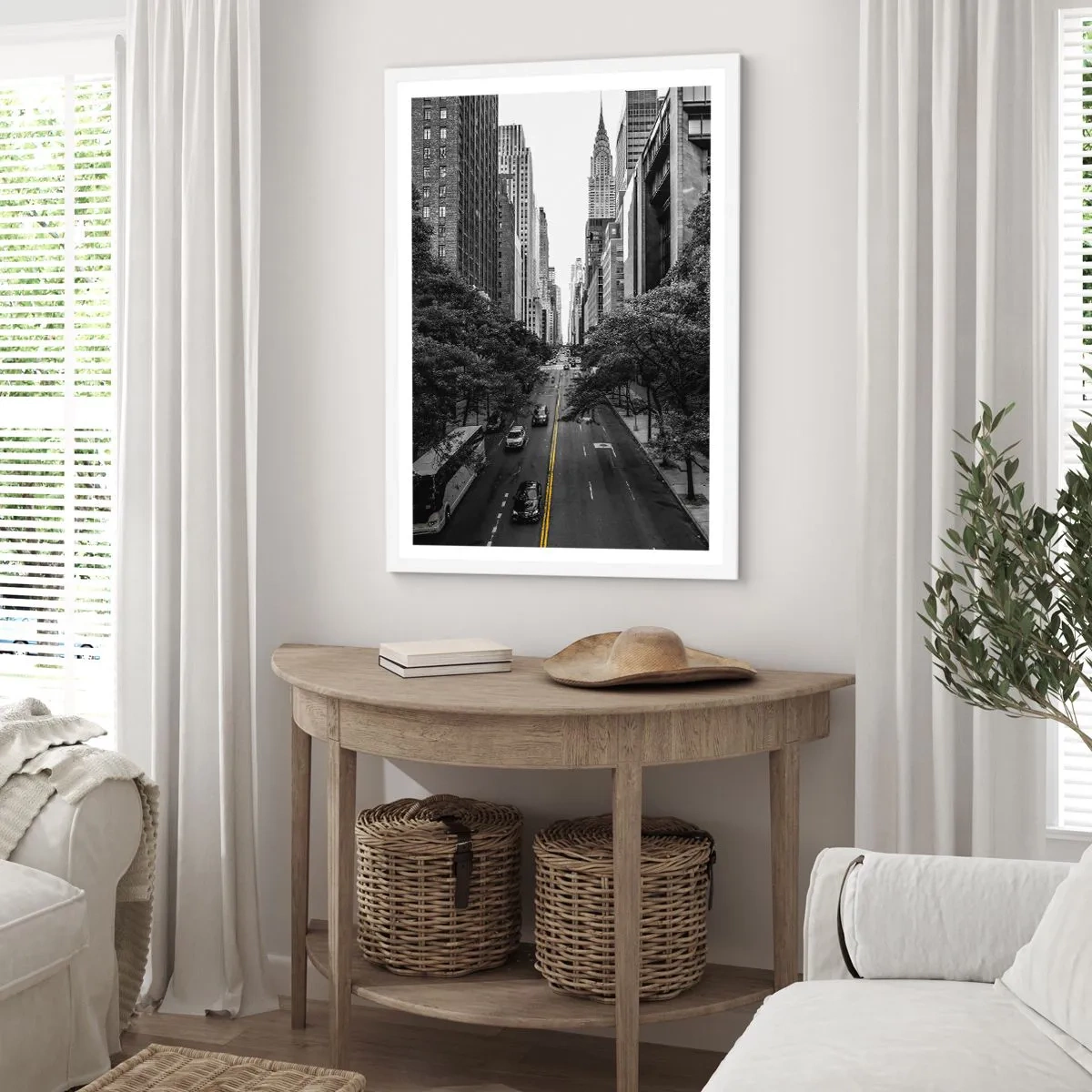 Poster în ramă albă - New York dimineața - 70x100 cm