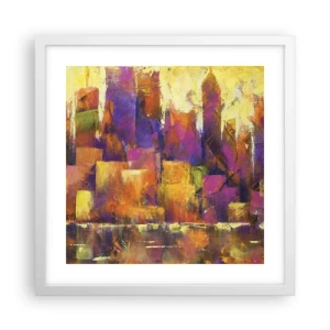 Poster în ramă albă - Compoziția metropolitană - 40x40 cm