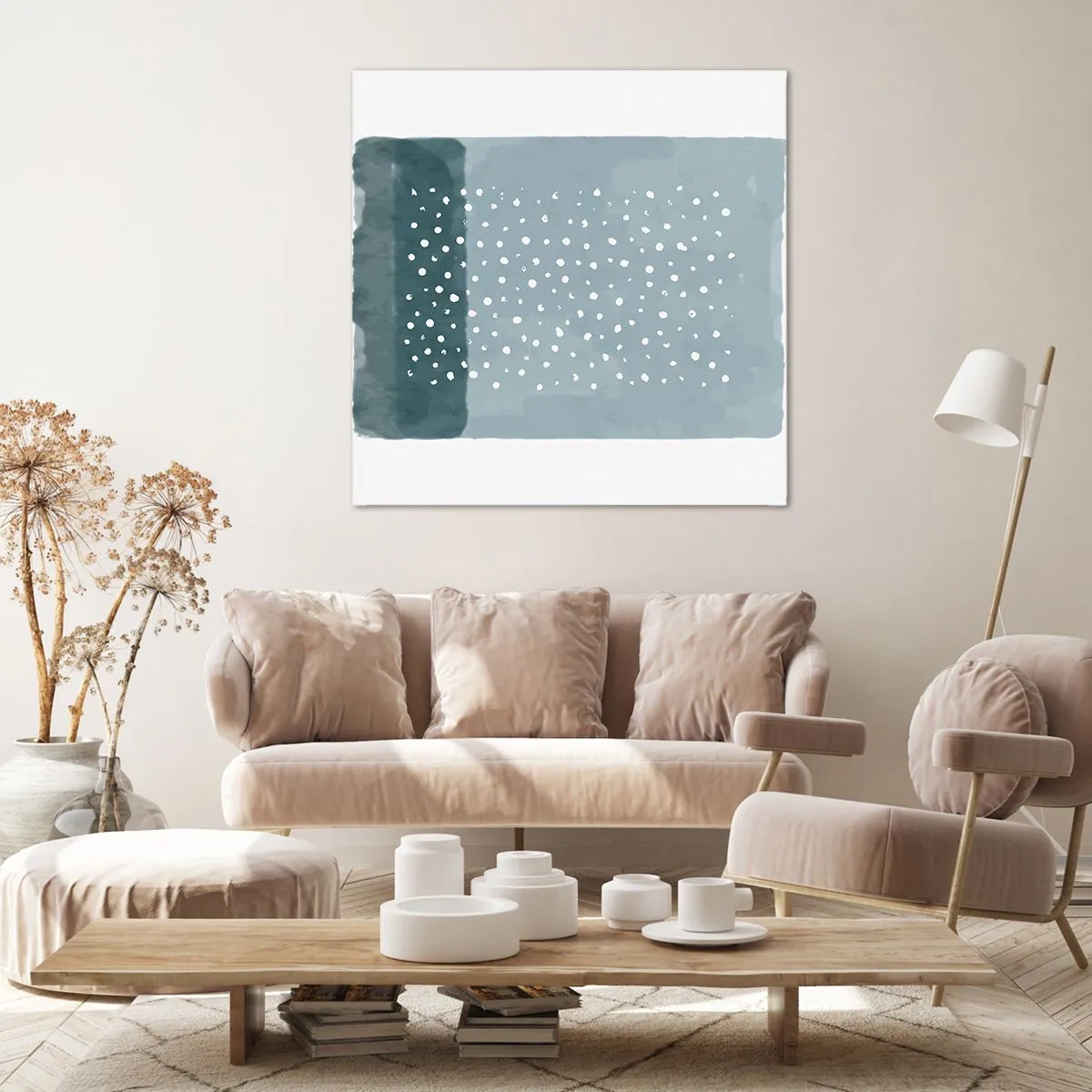 Tablou pe pânză - Crescute pe albastru - 60x60 cm