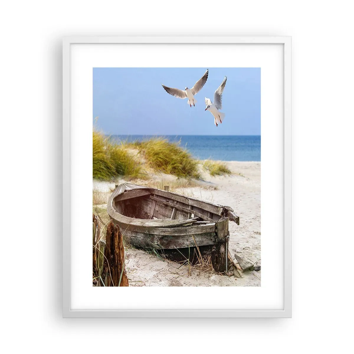 Poster în ramă albă - Scăldate în vânt - 40x50 cm