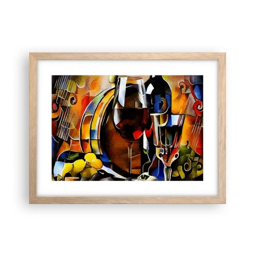 Poster în ramă de stejar deschis - Și lumea devine mai colorată - 40x30 cm