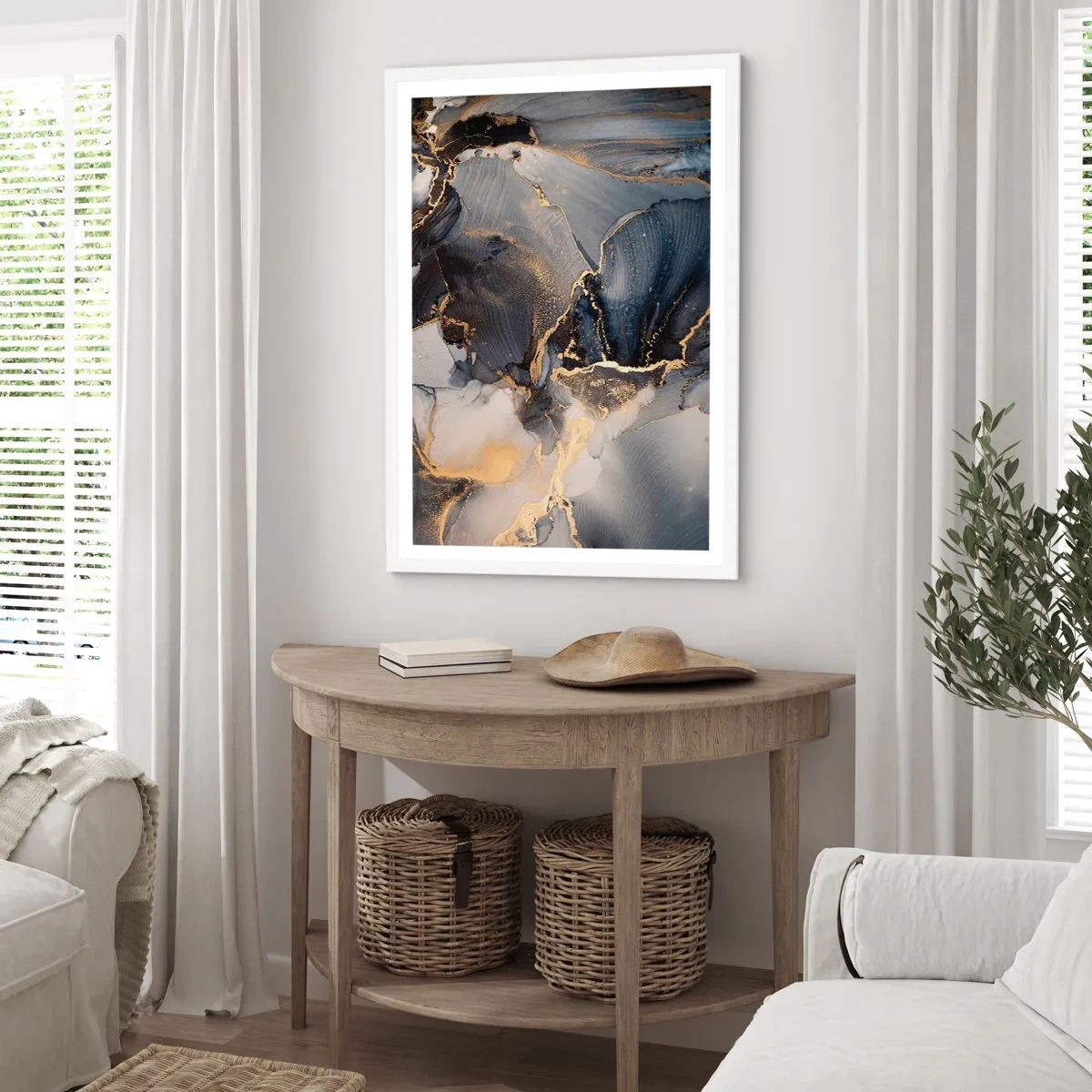 Poster în ramă albă - Viața unei pietre - 70x100 cm