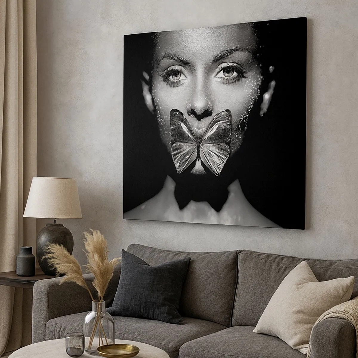 Tablou pe pânză - Sărut de fluture - 30x30 cm