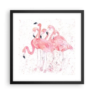 Poster în ramă neagră - Ansamblul roz - 40x40 cm