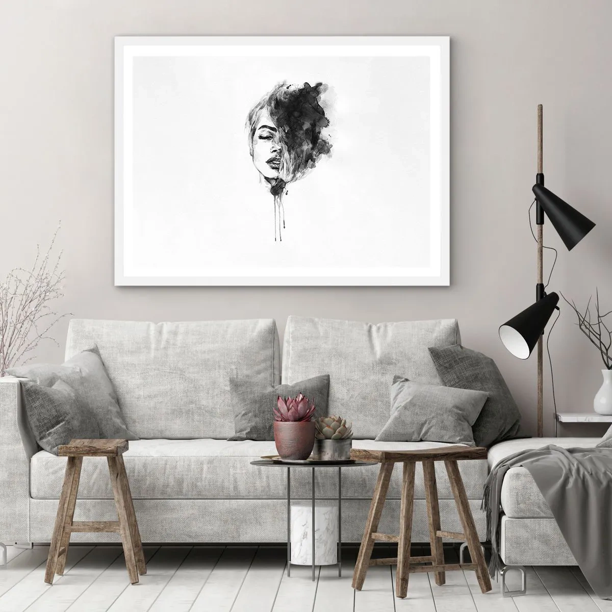 Poster în ramă albă - La ce visează frumoasa - 91x61 cm