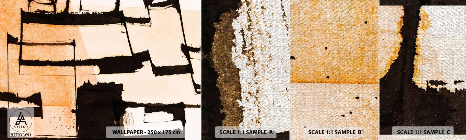 Mostră tapet Premium Canvas - Cu toate acestea, ordinea - Abstracția, Bucată, Pictura - 100x30 cm
