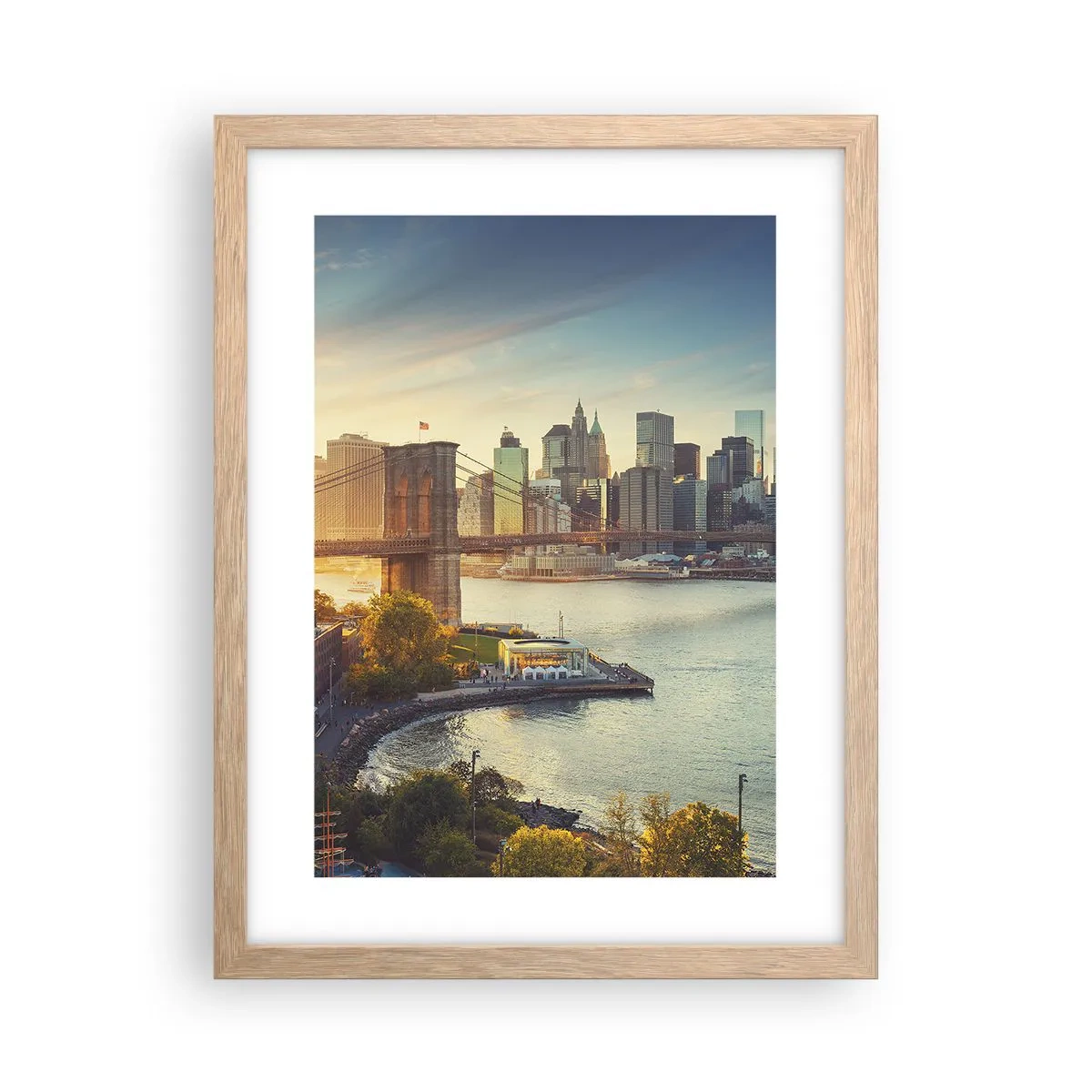 Poster în ramă de stejar deschis - Zorii metropolitani - 30x40 cm