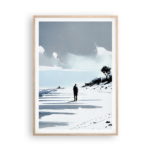 Poster în ramă de stejar deschis - Singuratic - 70x100 cm