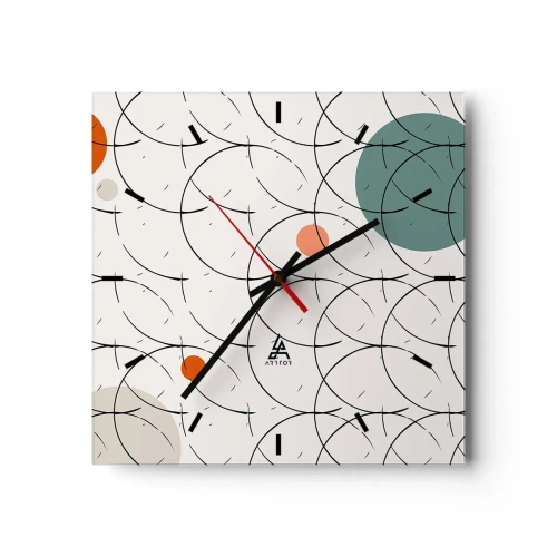 Ceas de perete - Ceas pe sticlă - În spiritul pop-art - 30x30 cm