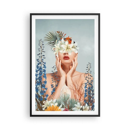 Poster în ramă neagră - Femeia floare - 61x91 cm