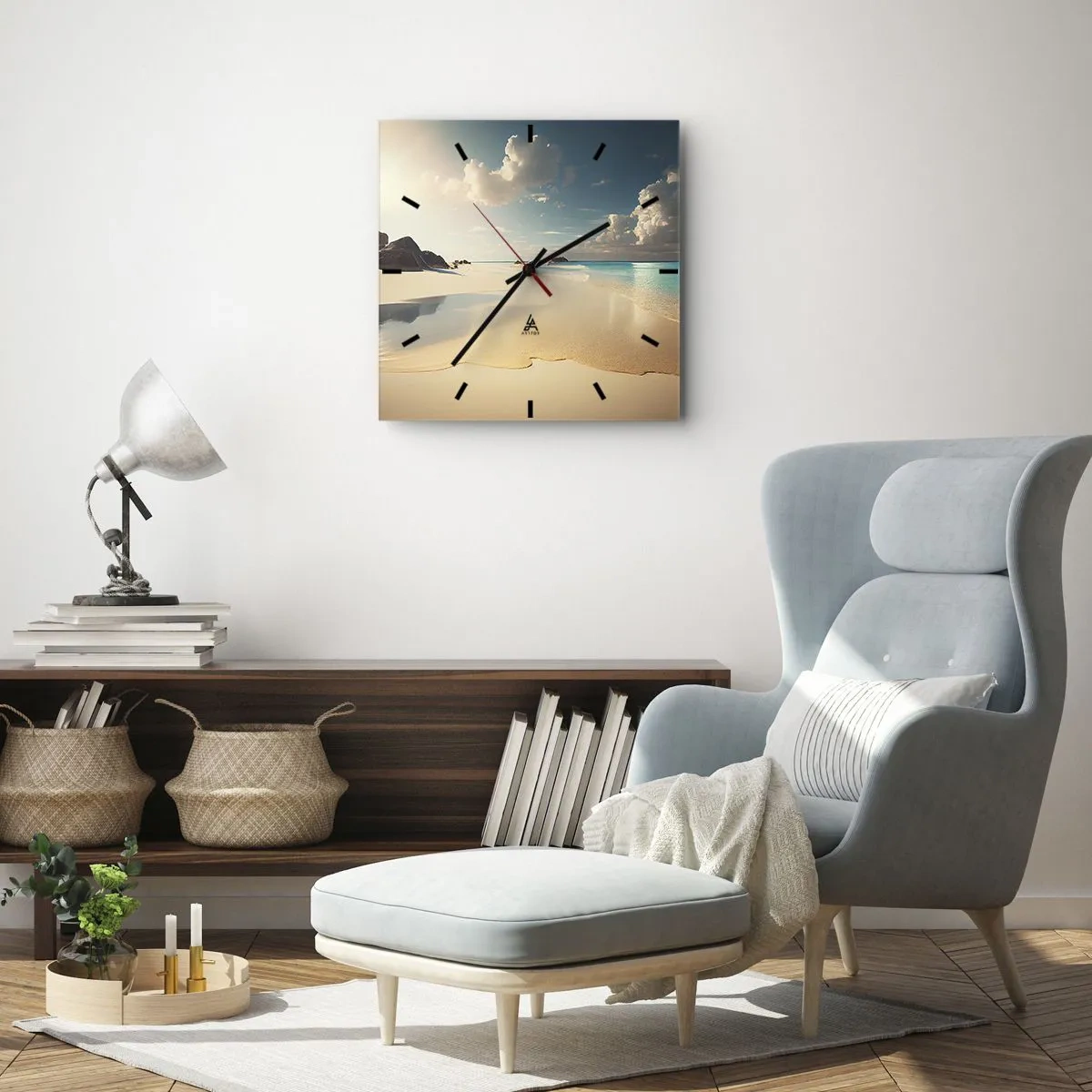 Ceas de perete - Ceas pe sticlă - O zi de vis - 30x30 cm