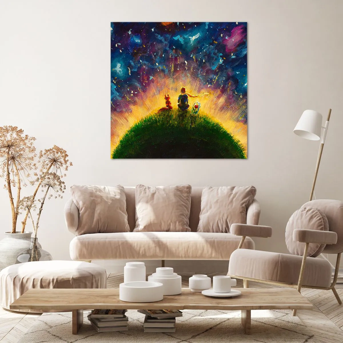 Tablou pe pânză - Dragoste și prietenie - întreaga lume - 30x30 cm