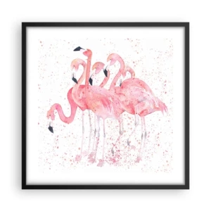 Poster în ramă neagră - Ansamblul roz - 50x50 cm