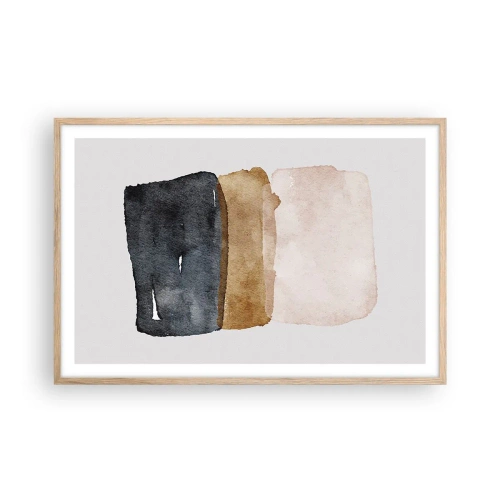 Poster în ramă de stejar deschis - Compoziția culorilor pământului - 91x61 cm