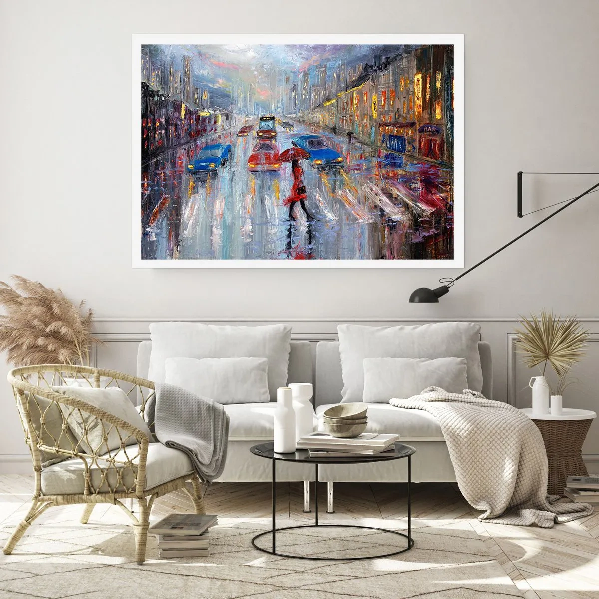 Poster - O după-amiază ploioasă în oraș - 91x61 cm