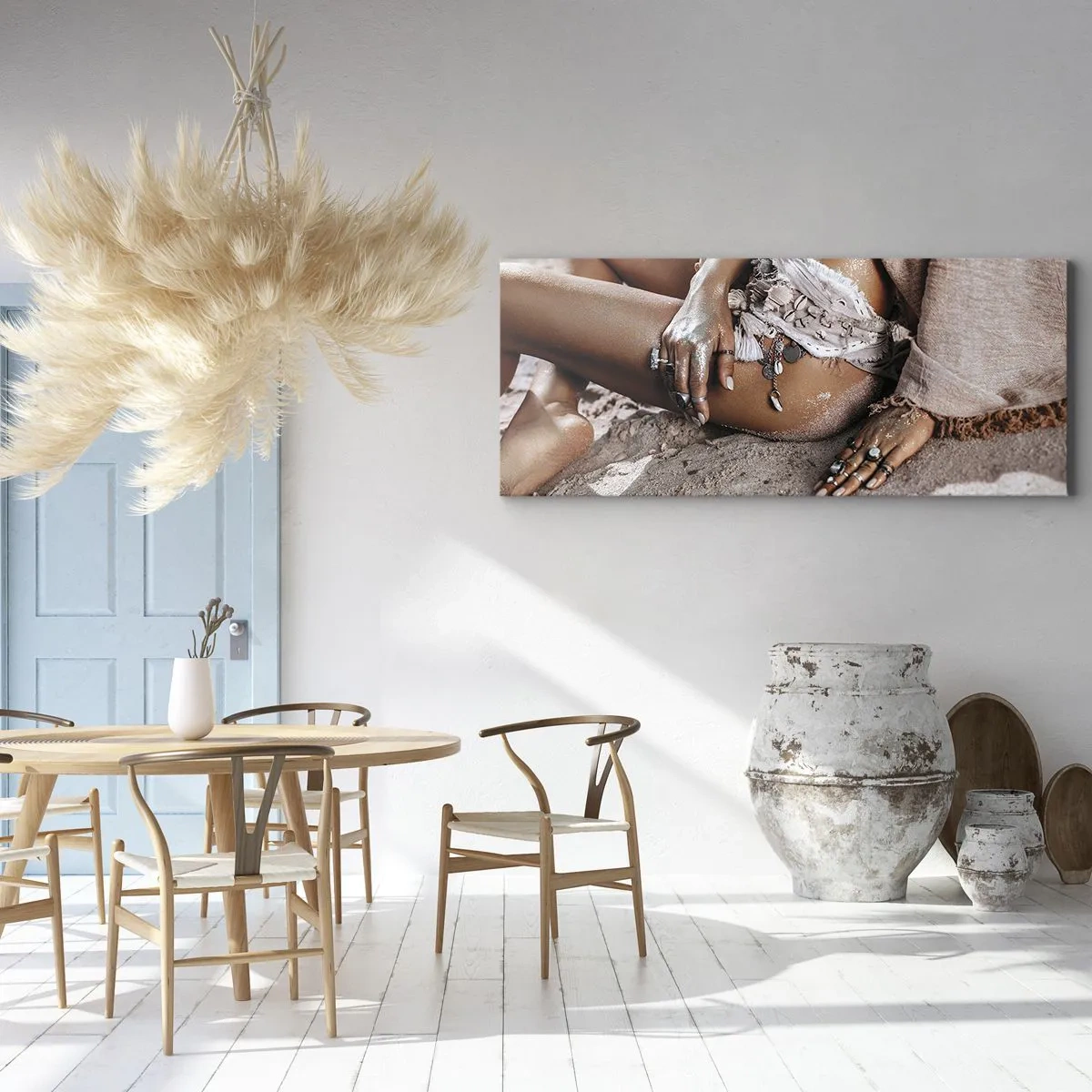 Tablou pe pânză - Aruncată de valuri? - 160x50 cm