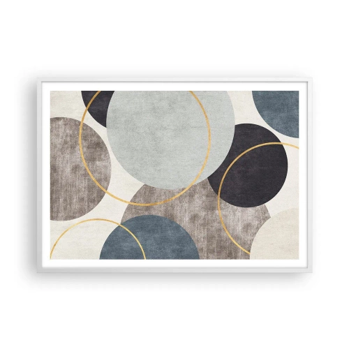 Poster în ramă albă - Roată cu roată - 100x70 cm