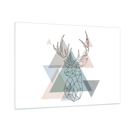 Tablou pe sticlă - Într-o pădure geometrică - 100x70 cm