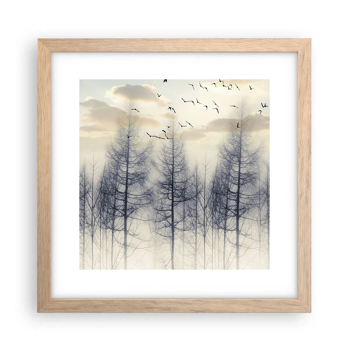 Poster în ramă de stejar deschis - Spiritele pădurii - 30x30 cm