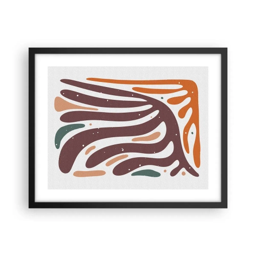 Poster în ramă neagră - Compoziție organică radială - 50x40 cm