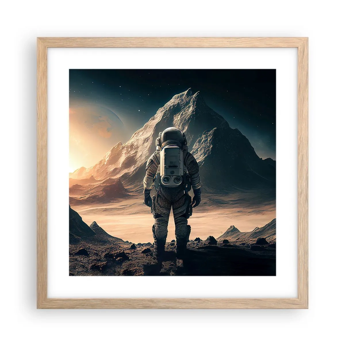 Poster în ramă de stejar deschis - O nouă provocare - 40x40 cm