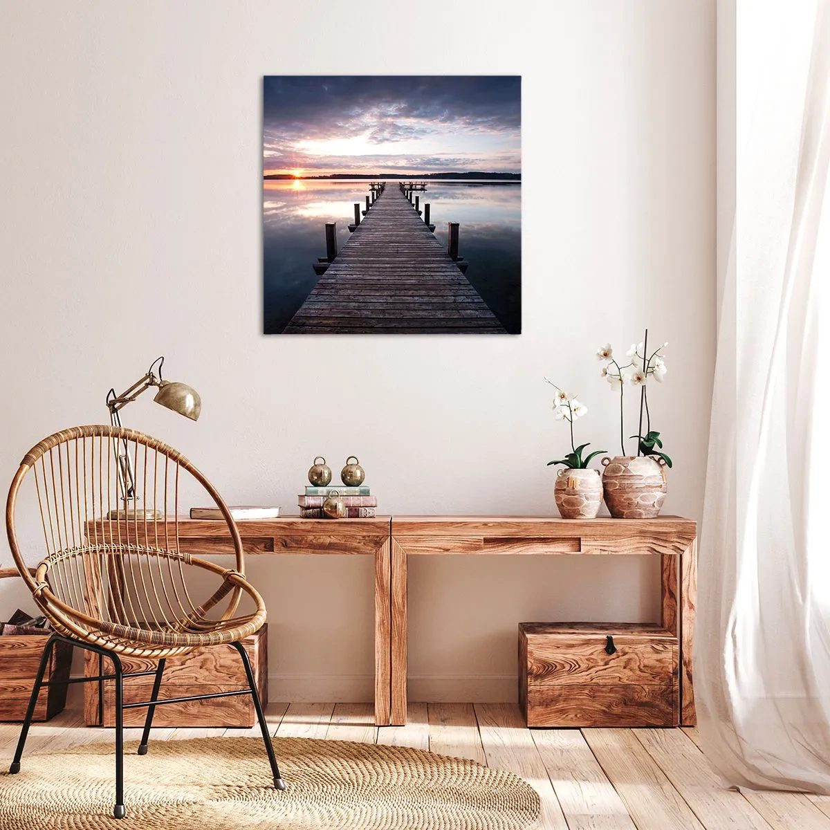 Tablou pe pânză - Granița tăcută dintre zi și noapte - 50x50 cm