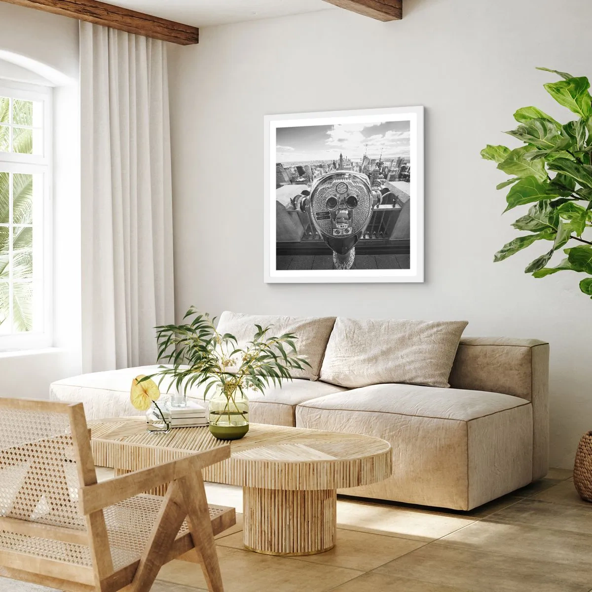 Poster în ramă albă - Orașul de deasupra orașelor - 30x30 cm