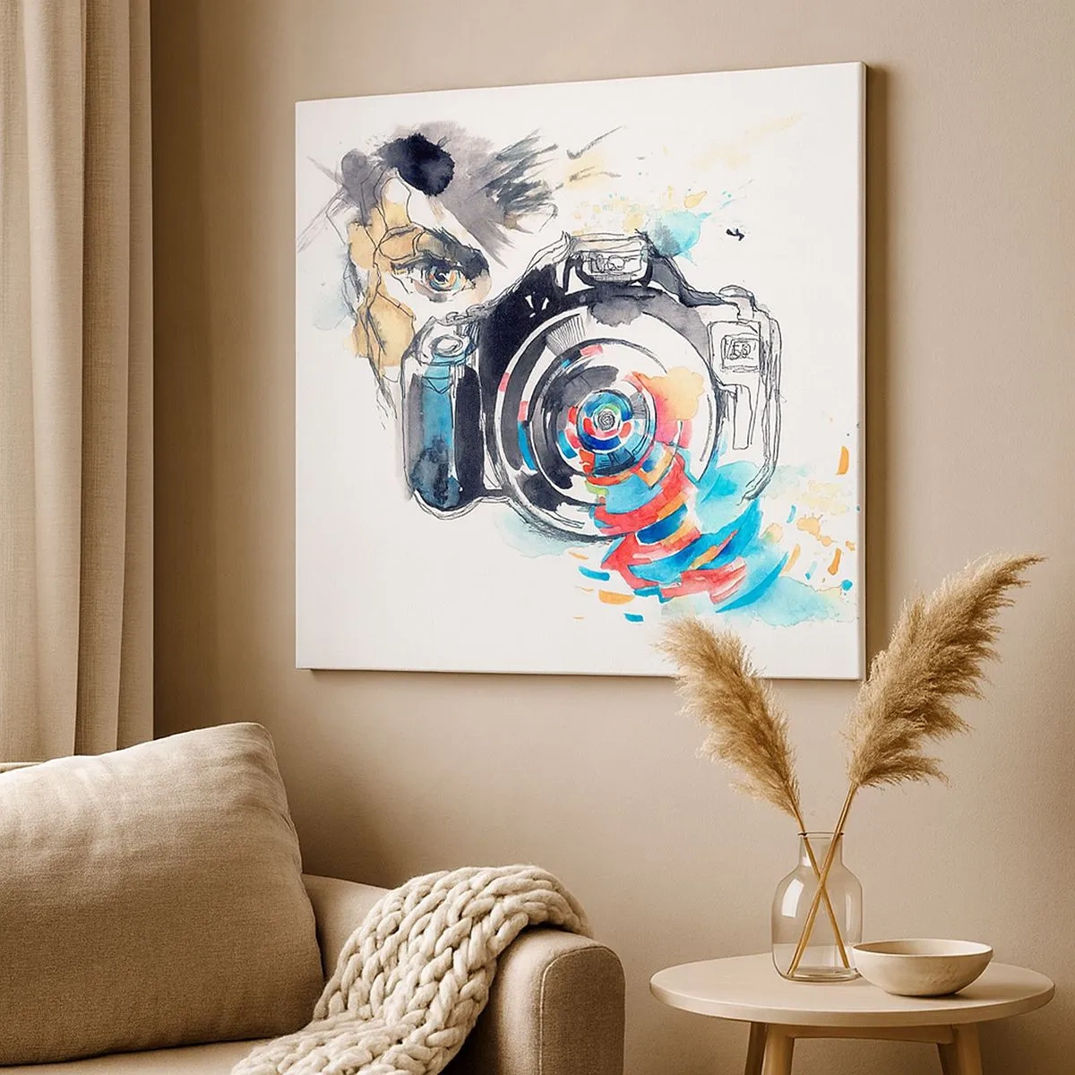 Tablou pe pânză - În ochiul obiectivului - 30x30 cm