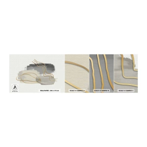 Mostră tapet autocolant Deluxe Sticker - Persistență și mișcare - Abstracția, Bucată, Aur - 100x30 cm