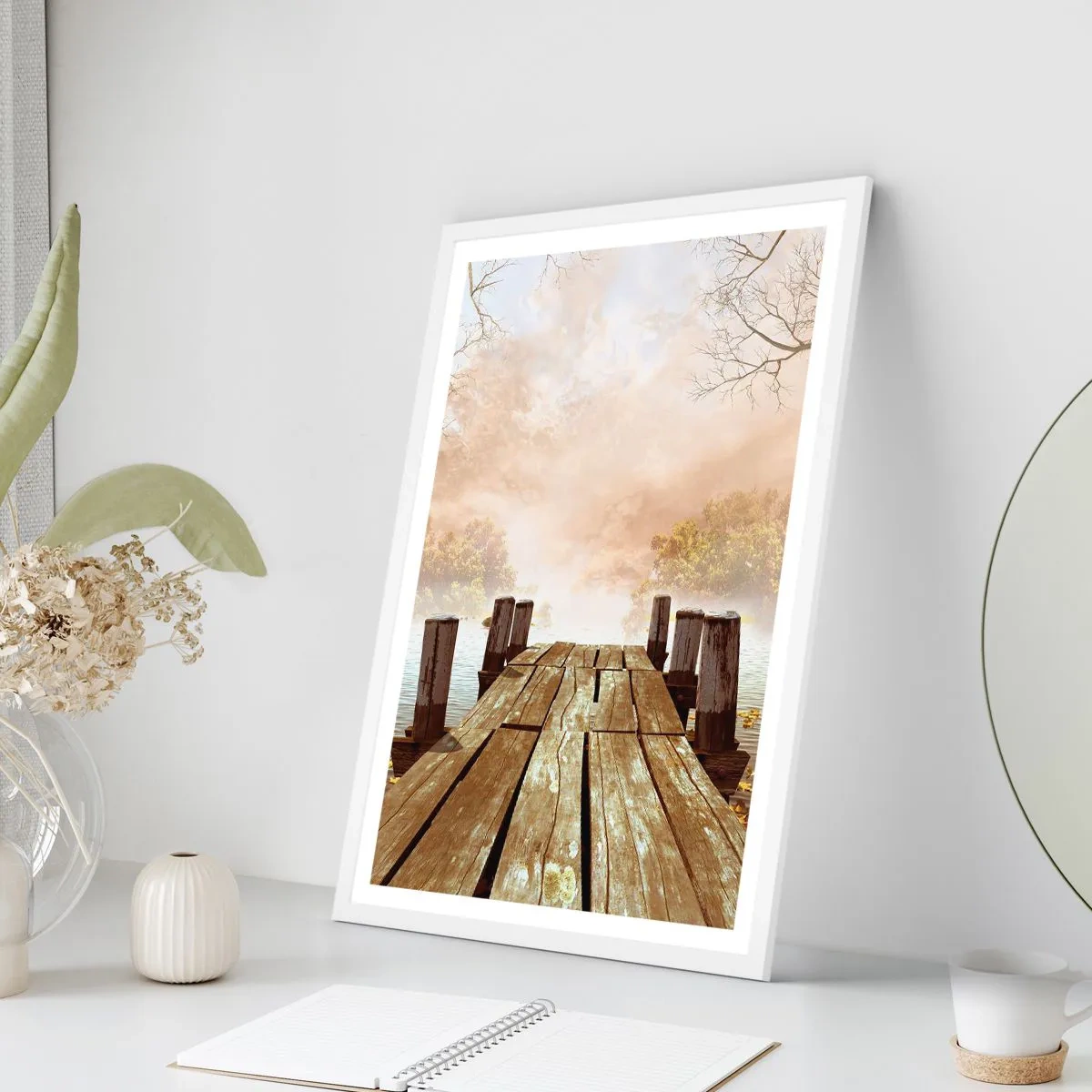 Poster în ramă albă - Tristețea blândă a toamnei - 50x70 cm
