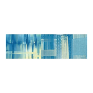 Mostră tapet Premium Canvas - Compoziție în turcoaz - Abstracția, Curele, Maritim - 100x30 cm