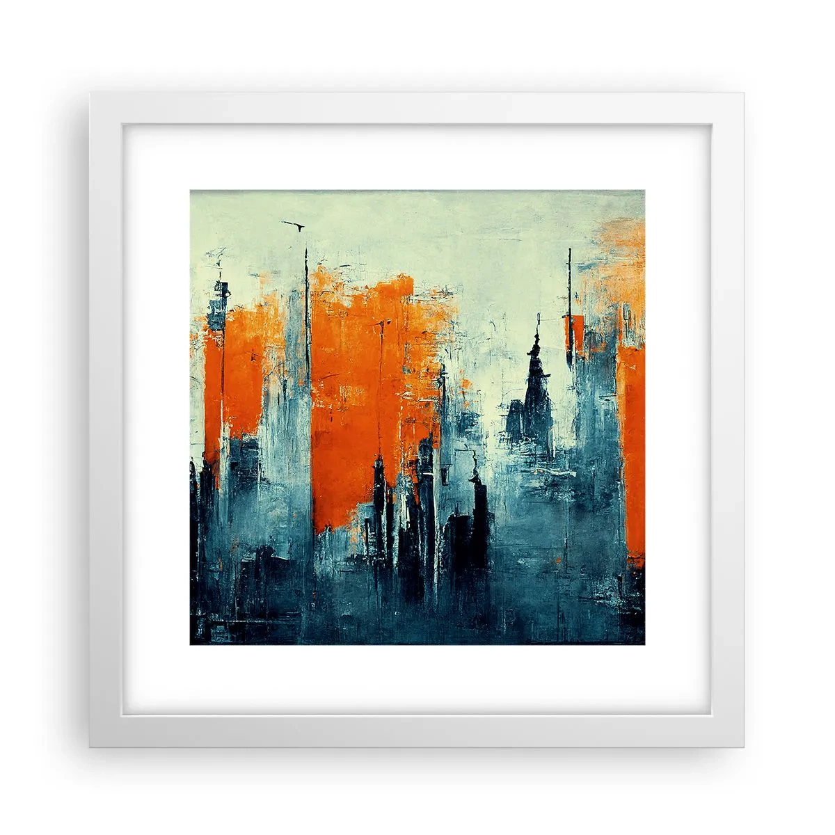 Poster în ramă albă - Peisaj modern - 30x30 cm