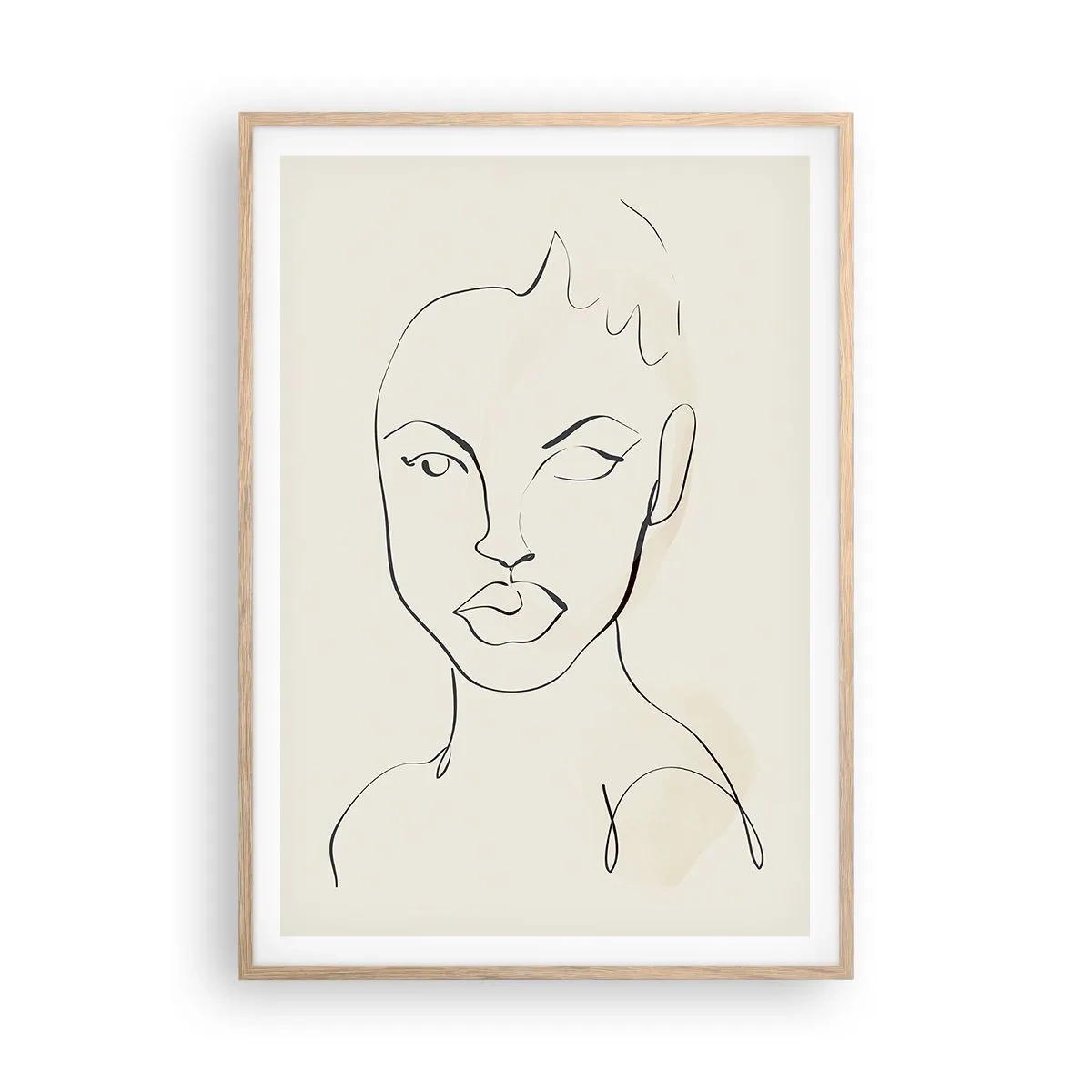 Poster în ramă de stejar deschis - Schiță de senzualitate - 70x100 cm