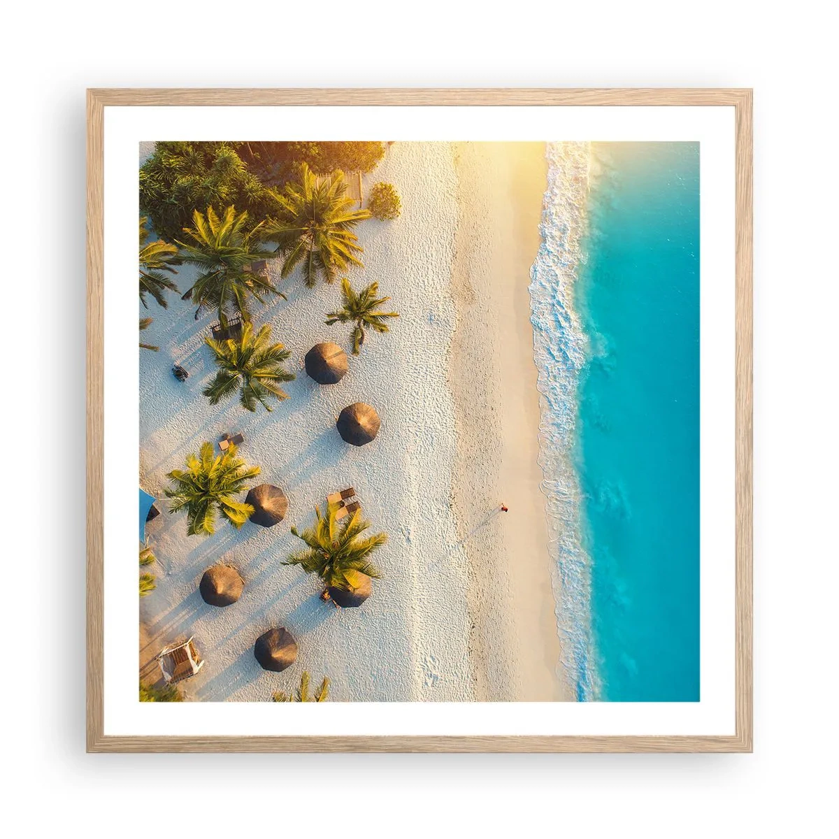 Poster în ramă de stejar deschis - Bun venit în paradis - 60x60 cm