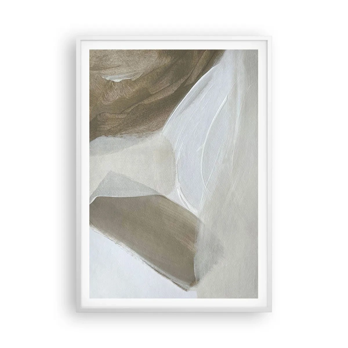 Poster în ramă albă - Val de alb - 70x100 cm