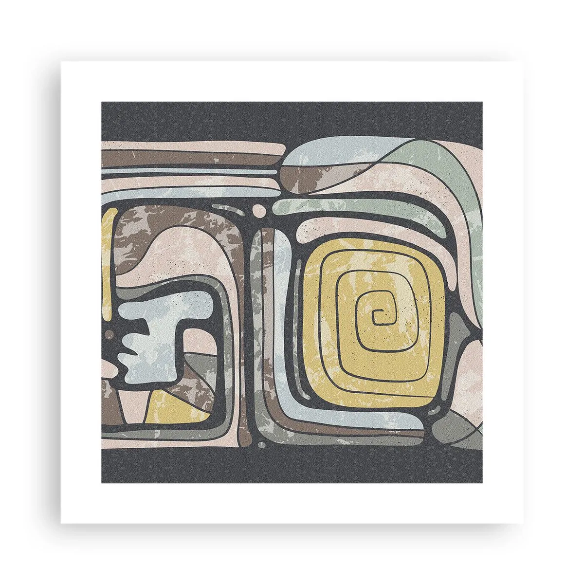 Poster - Abstracție în spirit precolumbian - 40x40 cm