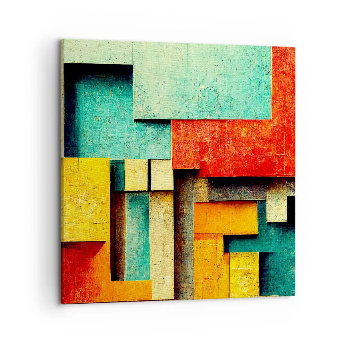 Tablou pe pânză - Festival de unghiuri drepte - 50x50 cm