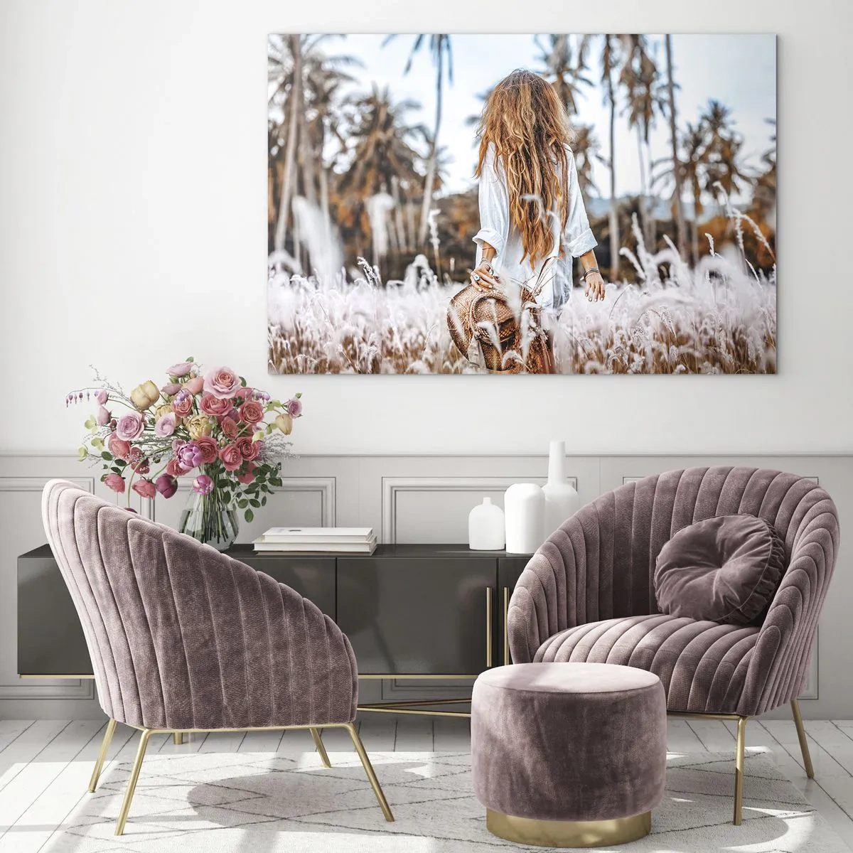 Tablou pe sticlă - Născută din puful de iarbă - 100x70 cm