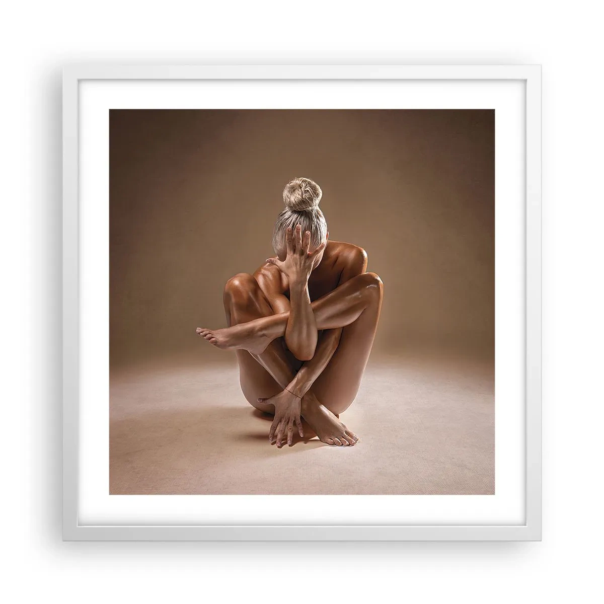 Poster în ramă albă - Unitatea trupului și a spiritului - 50x50 cm