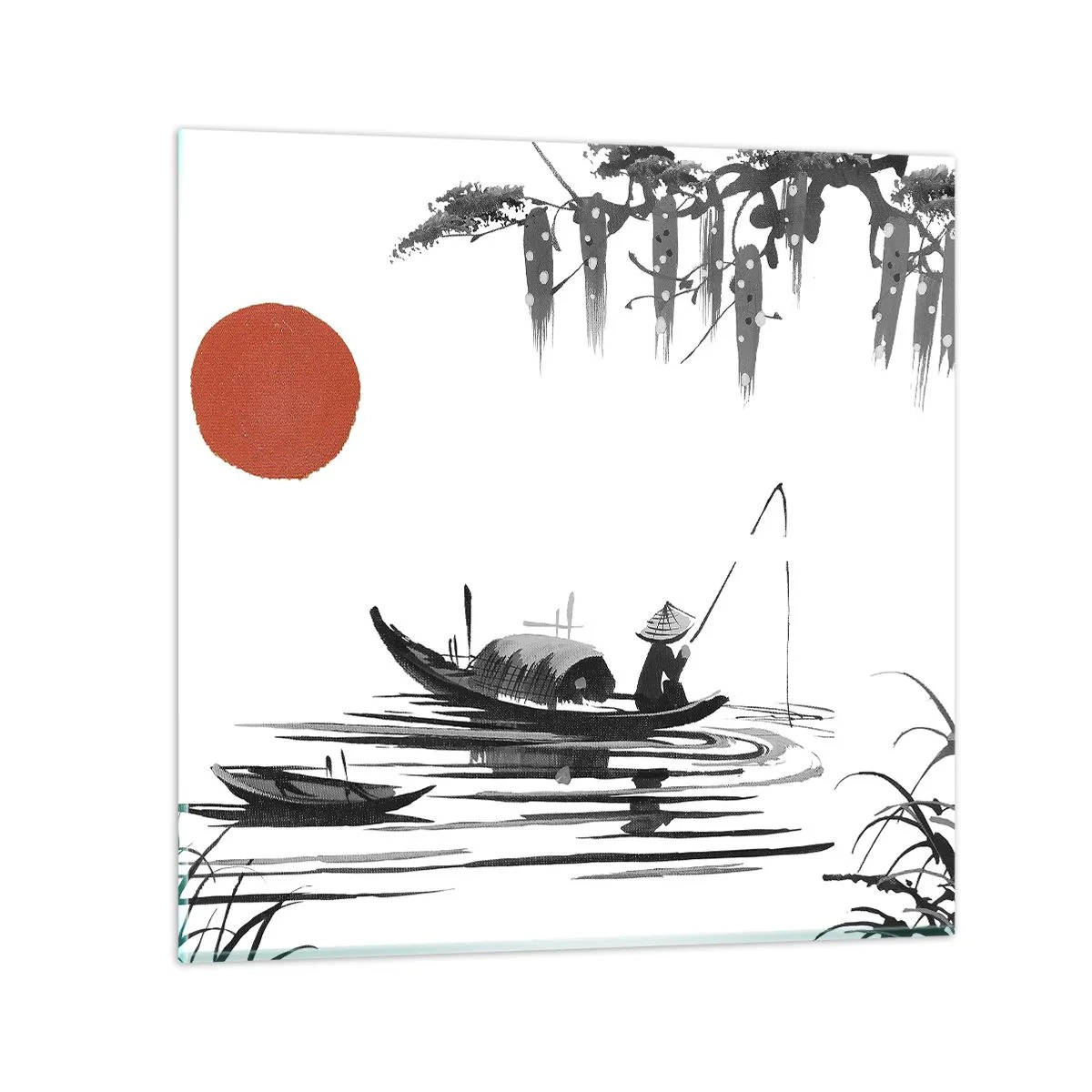 Tablou pe sticlă - O după-amiază asiatică - 30x30 cm