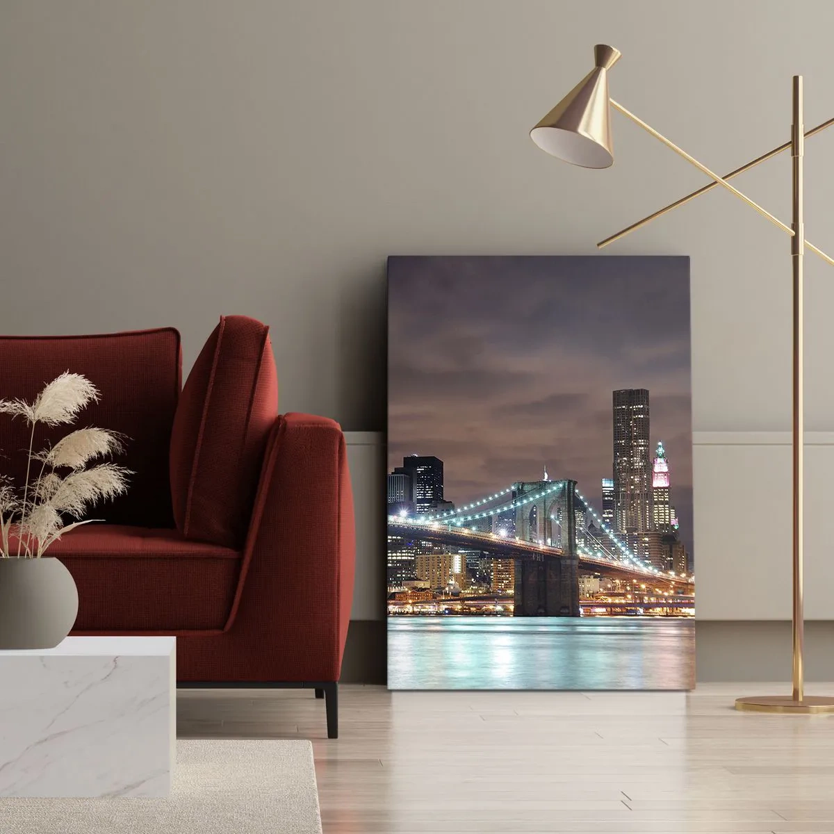 Tablou pe pânză - Luminile marelui oraș - 55x100 cm