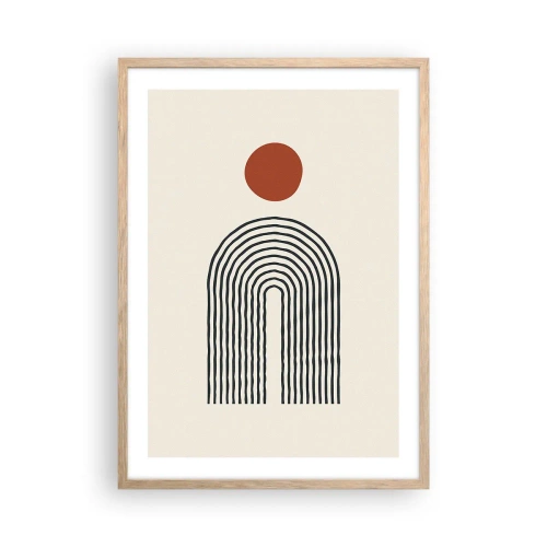 Poster în ramă de stejar deschis - Magnetismul formelor și al culorilor - 50x70 cm
