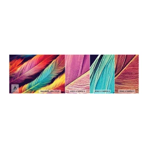 Mostră tapet autocolant Deluxe Sticker - Curcubeu cu pene - pene, Ușoară, Colorat - 100x30 cm