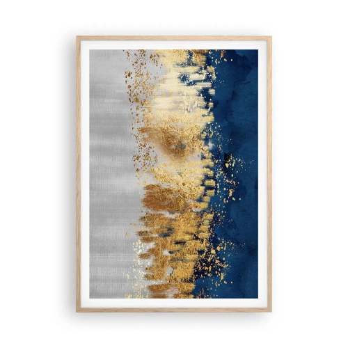 Poster în ramă de stejar deschis - Compoziție modernă cu bliț - 70x100 cm