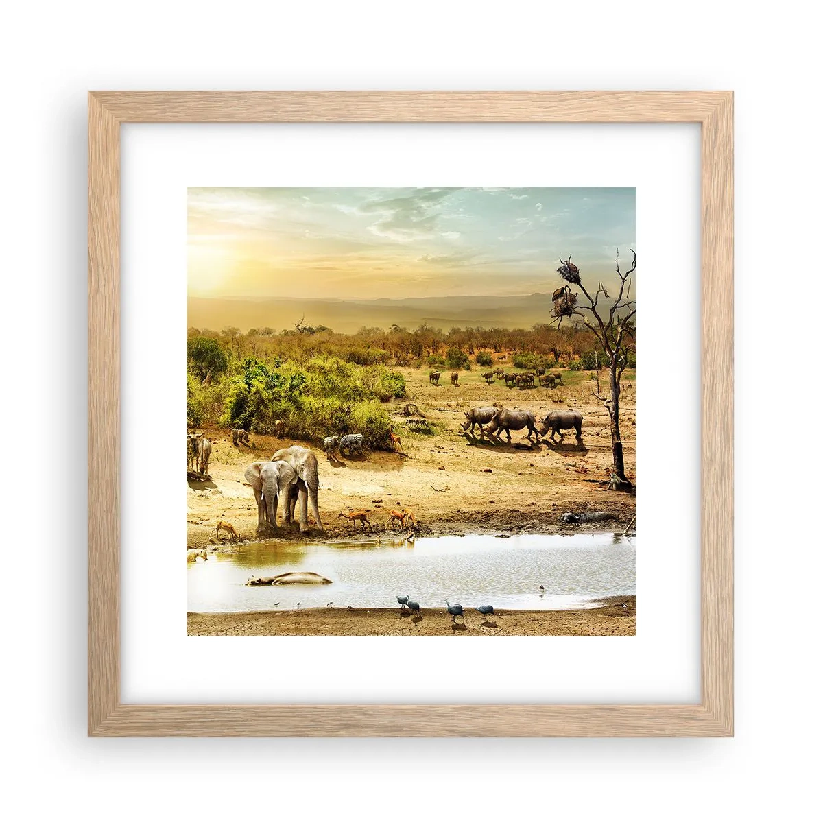 Poster în ramă de stejar deschis - "Și din Eden curgea un râu..." - 30x30 cm