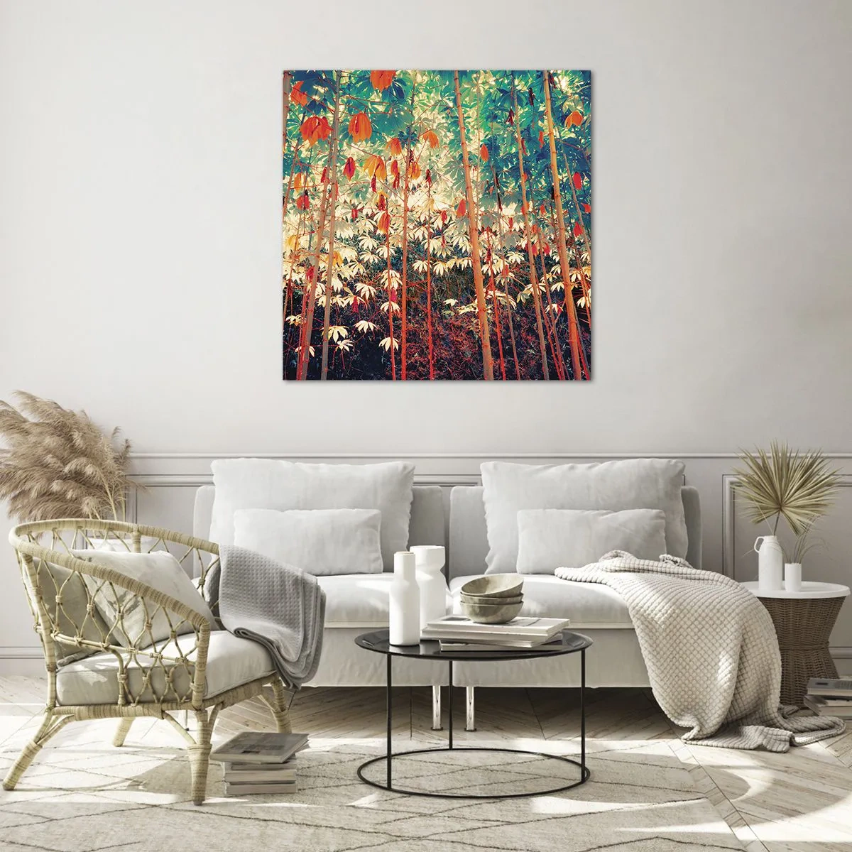 Tablou pe sticlă - Viața secretă a frunzelor - 60x60 cm