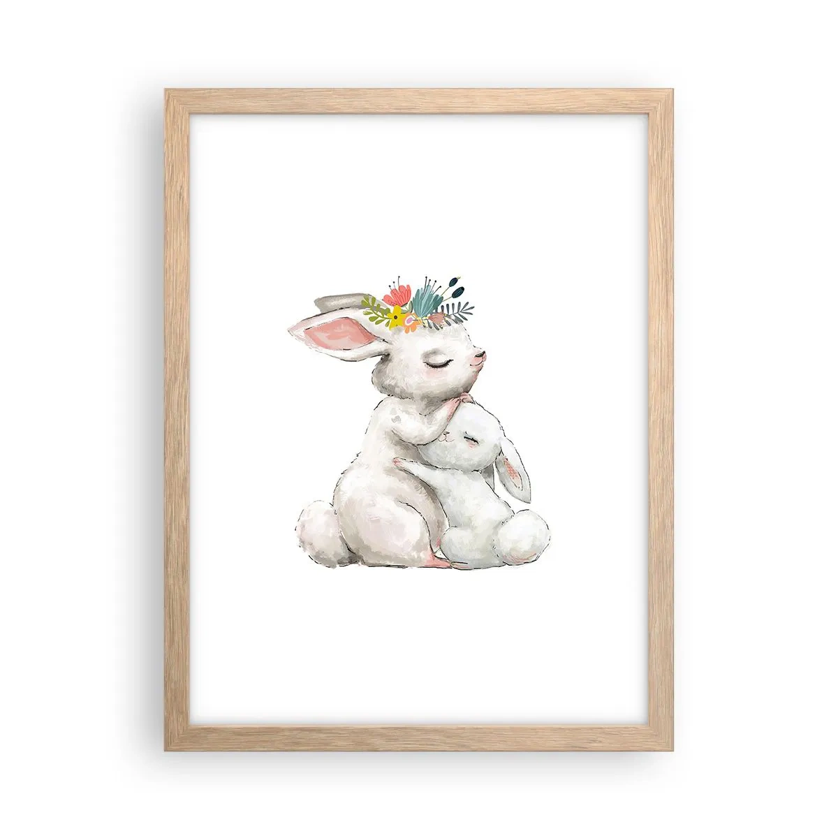 Poster în ramă de stejar deschis - Ca la mama - 30x40 cm