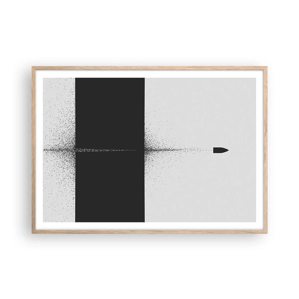 Poster în ramă de stejar deschis - Direct la țintă - 100x70 cm