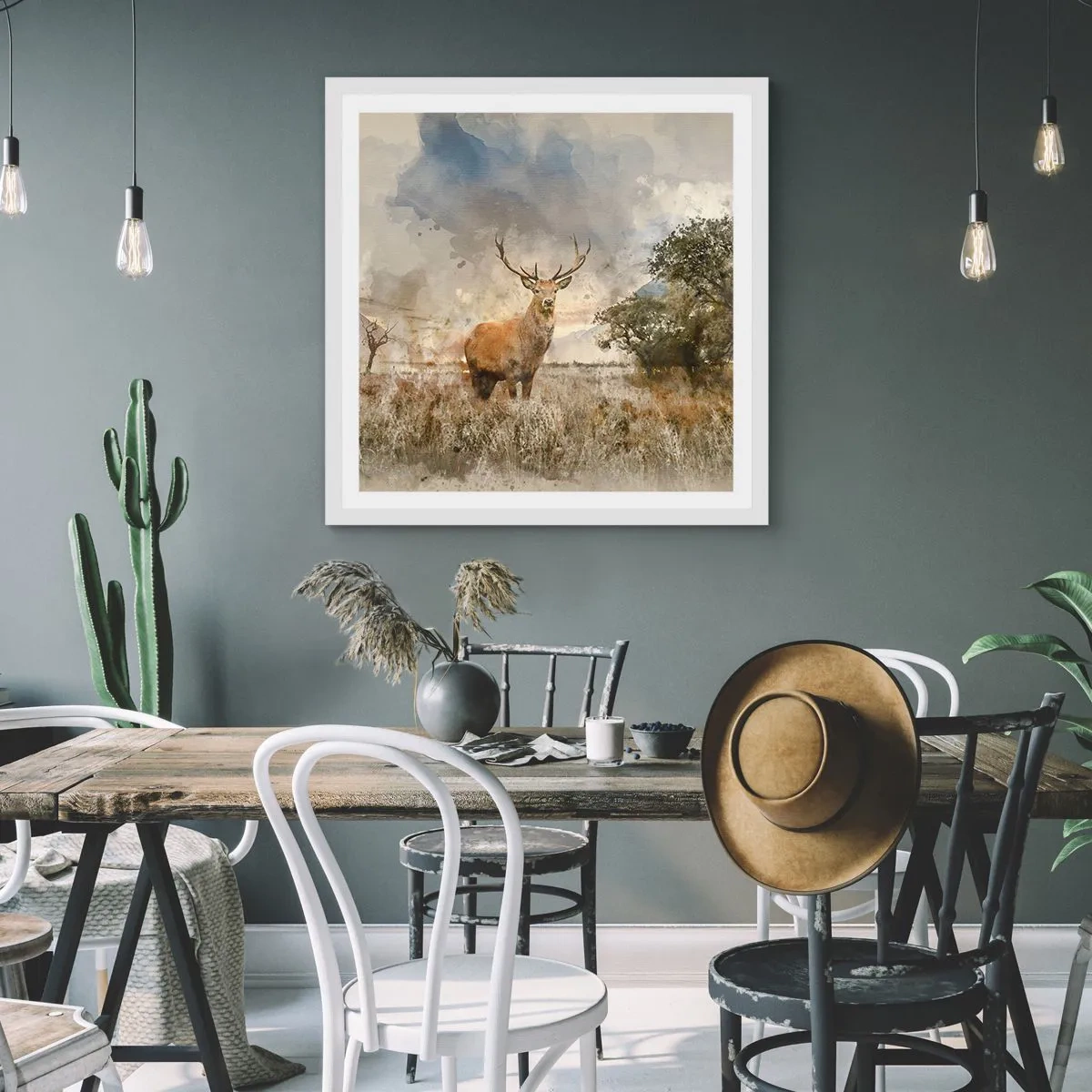 Poster în ramă albă - Demnitate - putere - măreție - 40x40 cm