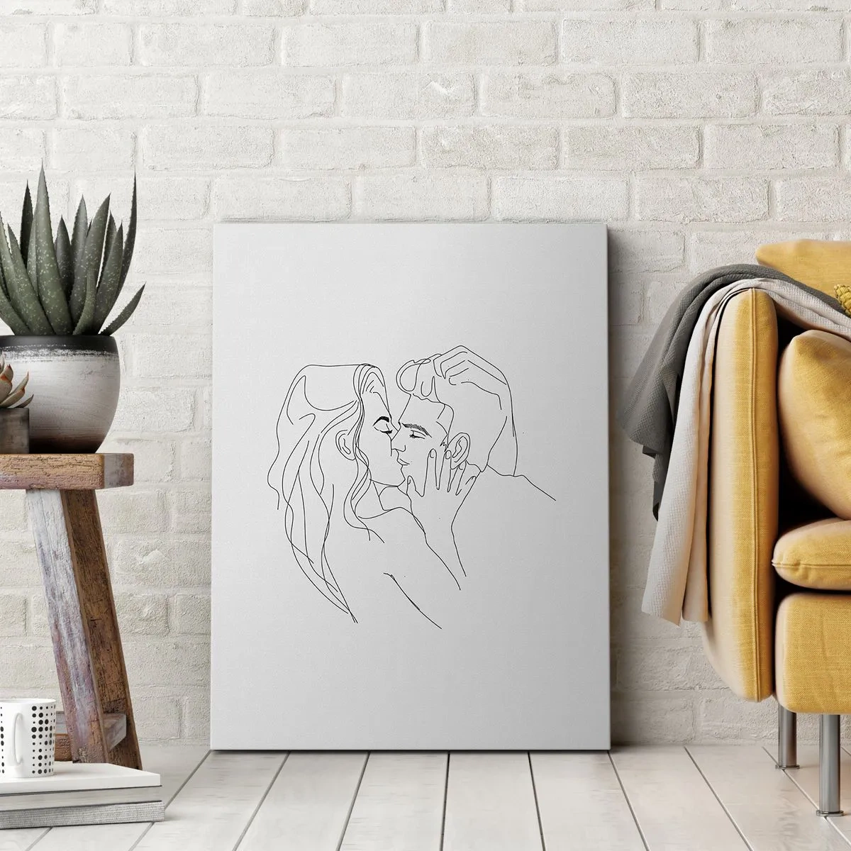 Tablou pe pânză - Cu aceeași linie - 55x100 cm